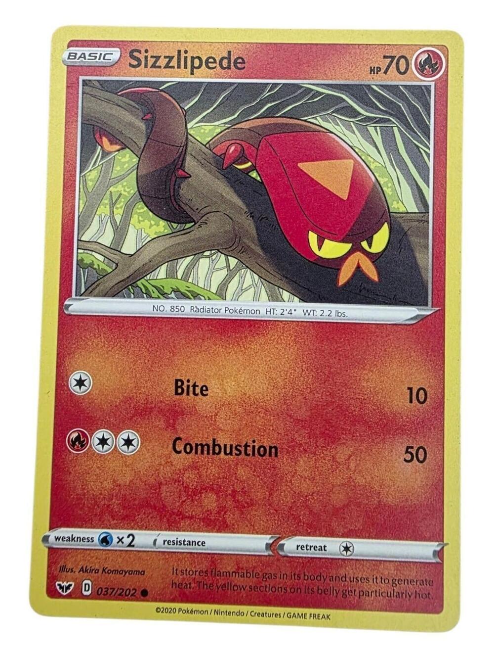 Sizzlipede (037) Common SWSH01: Sword & Shield Base Set 037/202 NM